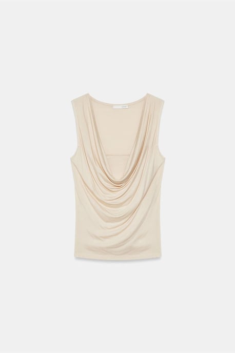 Ärmellose Jersey-Bluse mit Carmen-Ausschnitt - Image 5