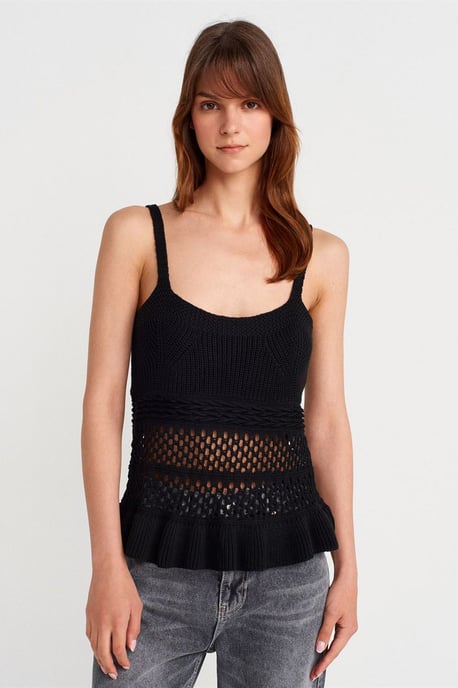 Taillierte Rippstrick-Cami-Bluse - Image 1