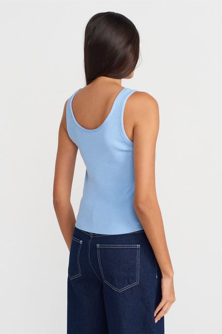 Rippstrick Ärmellose Strick-Cami-Bluse - Image 2