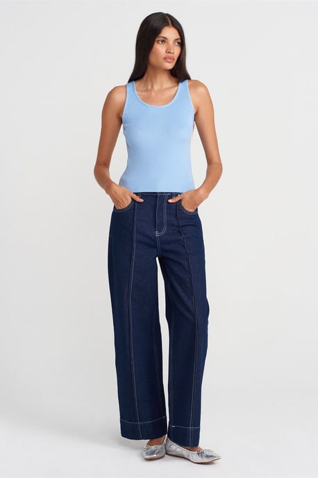 Rippstrick Ärmellose Strick-Cami-Bluse - Image 4