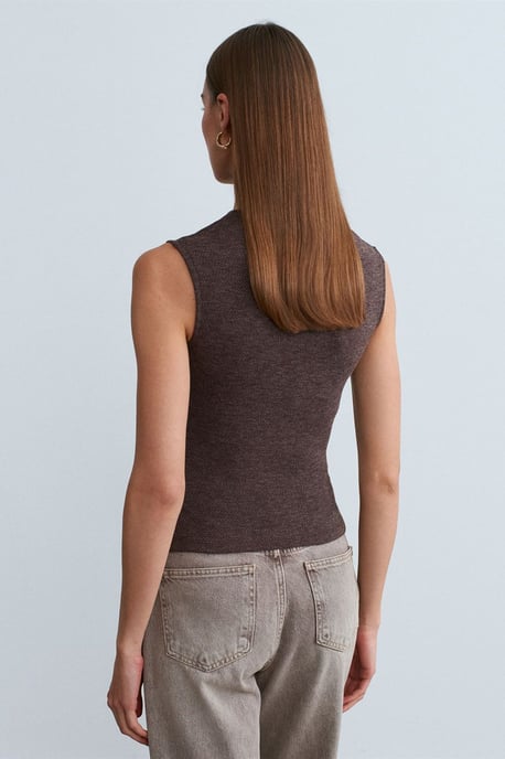 Geknöpfte Rippenshirt ärmellos - Image 4