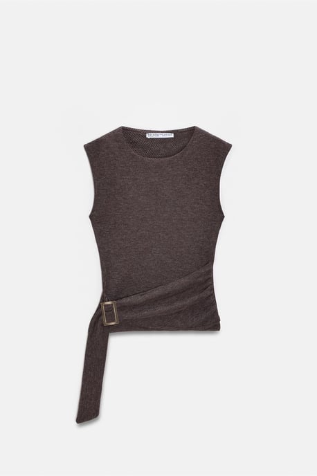 Geknöpfte Rippenshirt ärmellos - Image 6