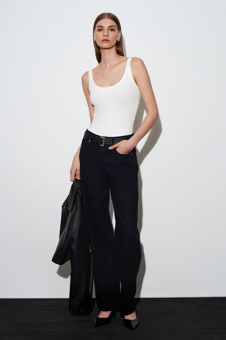 Ärmelloser gerippter Baumwollmischung Body - Image 5
