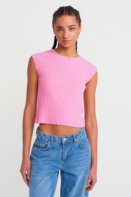 Rippstrick-Crop-Bluse - Image 1