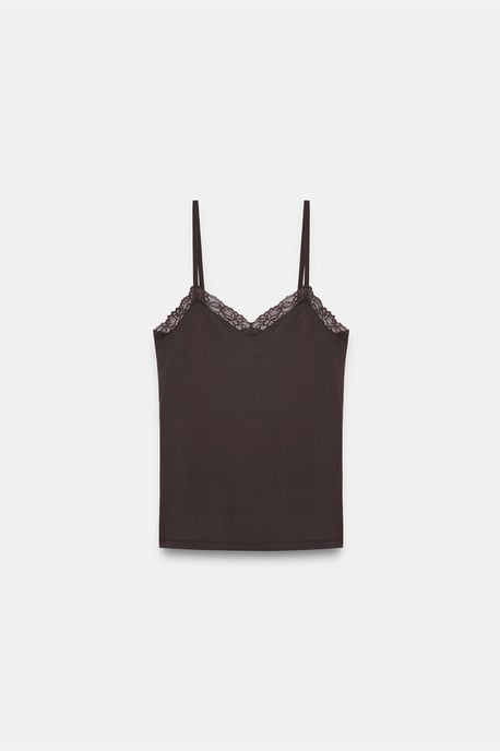 Slim Fit Ärmellose V-Ausschnitt Cami-Bluse - Image 5