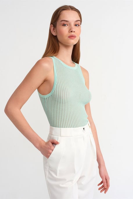 Rippstrick Ärmellose Bluse - Image 3