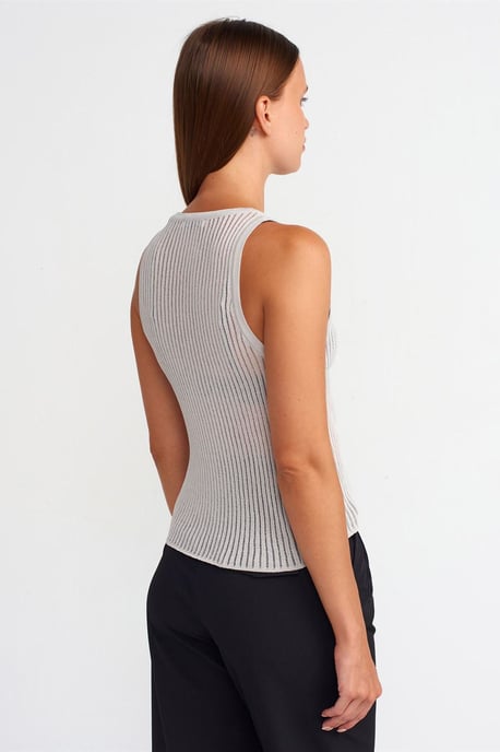 Rippstrick Ärmellose Bluse - Image 2