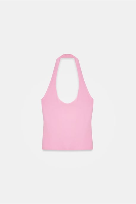 Halterneck Cut-Out Slim-Fit Bluse - Image 5