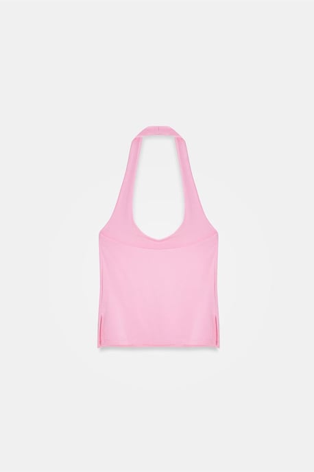 Halterneck Cut-Out Slim-Fit Bluse - Image 6