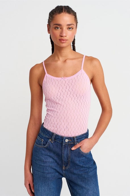 Strukturierte Crop-Top-Bluse mit Schleifendetail - Image 1