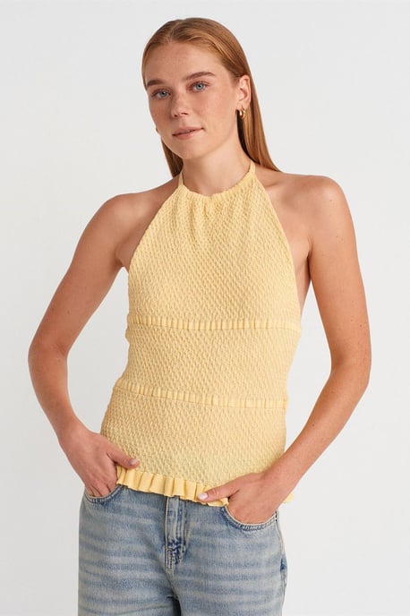 Slim Fit Halter-Neck Strickbluse - Image 1