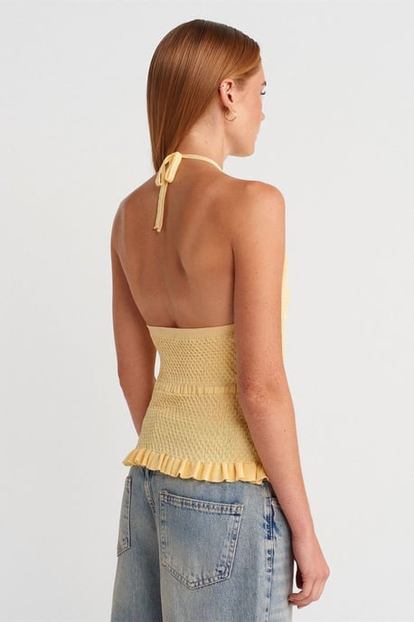 Slim Fit Halter-Neck Strickbluse - Image 2