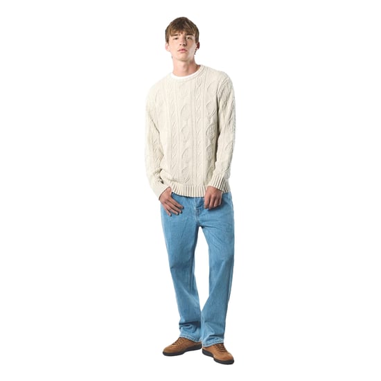 Pretty Green - "Marylebone" Pullover Top für Herren, Mit Zopfmuster, Langärmlig (Grau) - Image 3