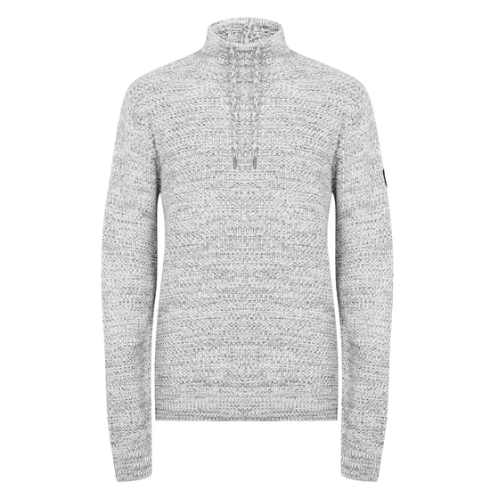 Firetrap - Pullover für Herren, Wasserfallausschnitt, meliert (Grau meliert) - Image 2