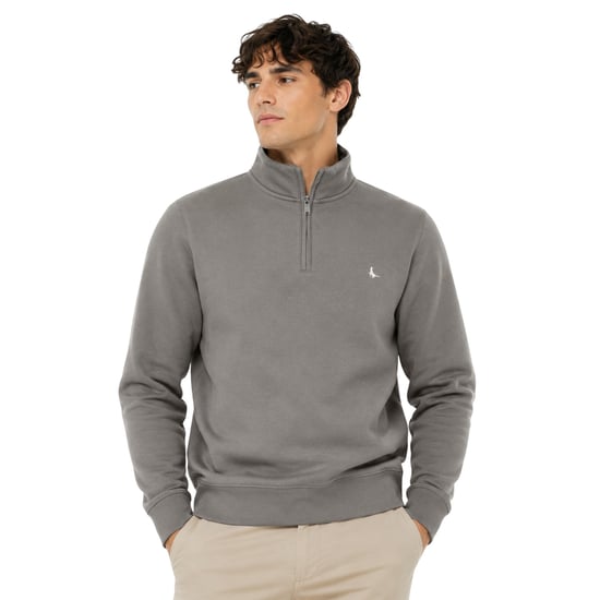 Jack Wills - "Barchester" Sweatshirt für Herren, mit kurzem Reißverschluss (Schiefer) - Image 3