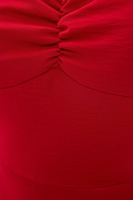 Herzchen-Ausschnitt Midi-Kleid mit seitlicher Schlitze - Image 5