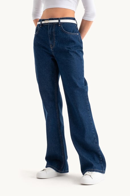 Hohe Taille Weite Beinen Jeans - Image 1