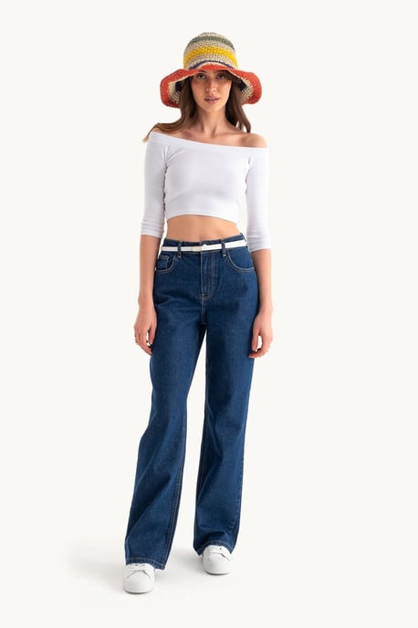 Hohe Taille Weite Beinen Jeans - Image 3