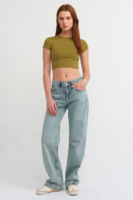 Jeans aus Baumwoll-Denim mit geradem Bein und mittlerer Taille - Image 1