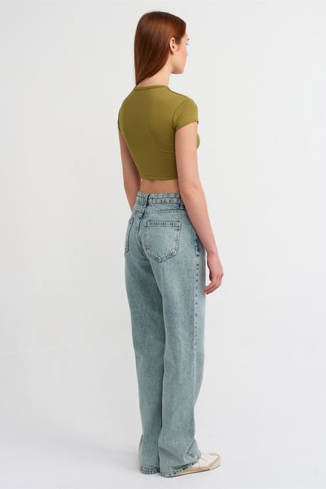 Jeans aus Baumwoll-Denim mit geradem Bein und mittlerer Taille - Image 2