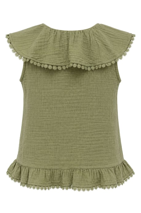 Baumwoll V-Ausschnitt Ärmellose Bluse - Image 3