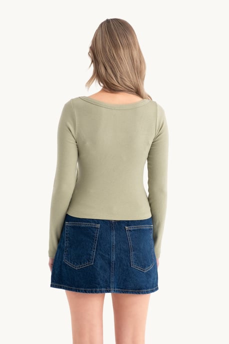Langärmliges Basic Baumwoll-Croptop - Image 5