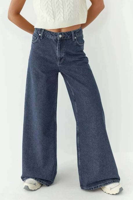 Hohe Taille Weite Beinen Jeans - Image 1