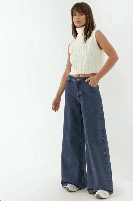 Hohe Taille Weite Beinen Jeans - Image 2
