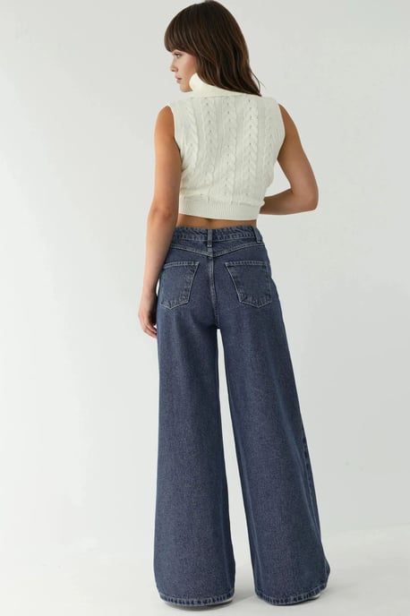 Hohe Taille Weite Beinen Jeans - Image 4