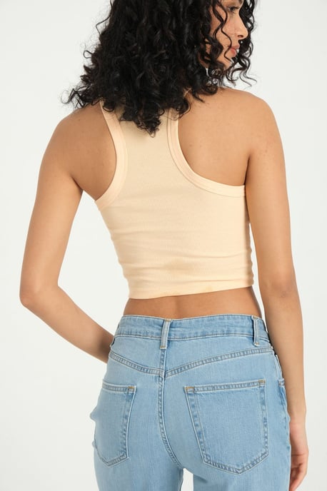 Halterneck Rippstrick Basic Crop Top - Image 4