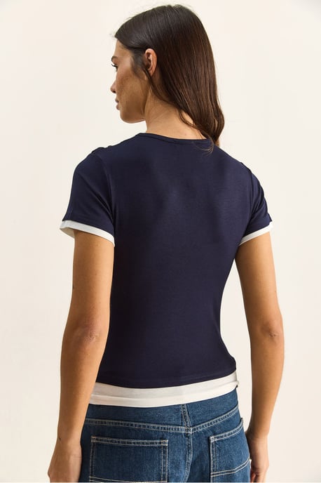 Damen T-Shirt mit Schalkragen und kurzen Ärmeln - Image 6