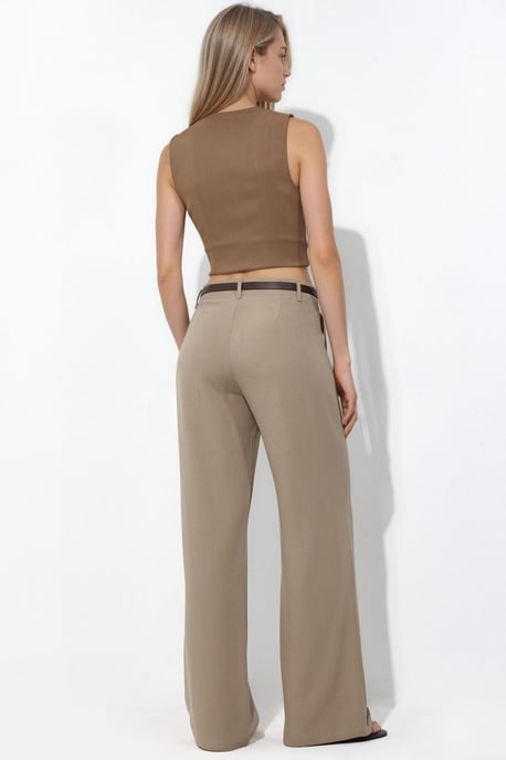 Gürtellose Leinenlook Gerade Hose - Image 3