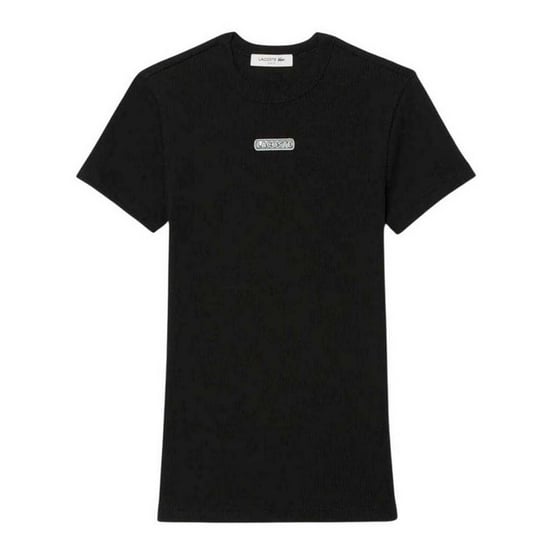 Lacoste - T-Shirt für Damen, Rundhalsausschnitt, gerippt, Schmal (Schwarz) - Image 1