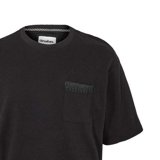 Threadbare - "Dunedin" T-Shirt für Herren, Texturierter Strick, Regulär (Schwarz) - Image 2
