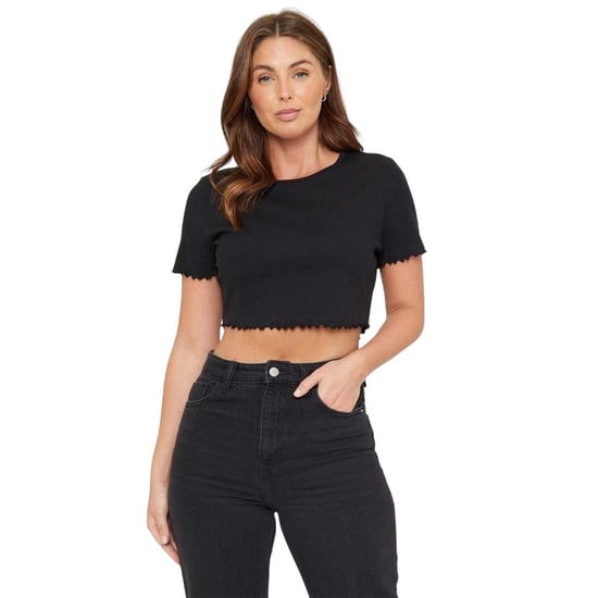 Be You - kurzes T-Shirt für Damen, gerippt, Regulär (Schwarz) - Image 2