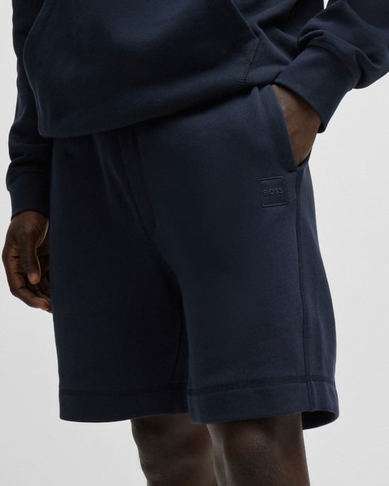 BOSS Orange Sewalk Herren Baumwoll-Terry Shorts mit Logo-Patch - Image 2