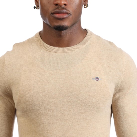 Gant - Pullover für Herren, Lammwolle Mischung, Regulär (Khaki-Braun) - Image 4
