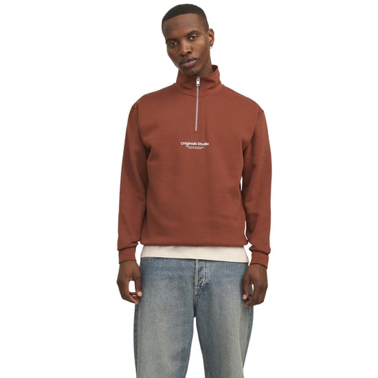 Jack And Jones - "Originals Studio" Sweatshirt für Herren, mit halbem Reißverschluss (Brandy) - Image 3