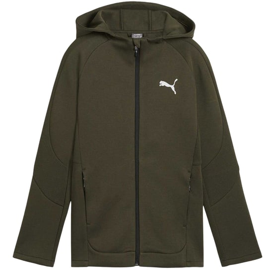 Puma - "Evostripe" Hoodie mit durchgehendem Reißverschluss für Kinder (Dunkel-Olive) - Image 2