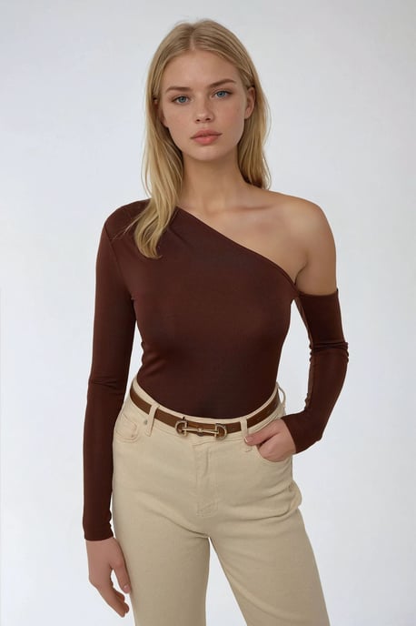 Asymmetrischer Kragen Drapierter Body - Image 2