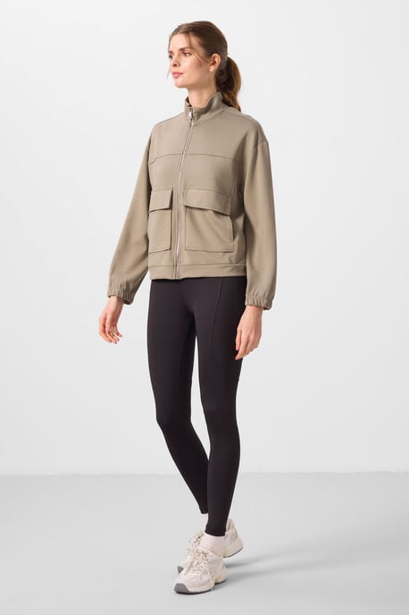 Übergroßer Cropped Stricktop mit Reißverschluss am Hals - Image 3