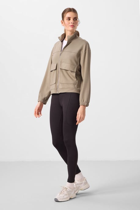 Übergroßer Cropped Stricktop mit Reißverschluss am Hals - Image 4