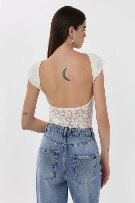 Offene Rücken-Spitzen-Bluse - Image 5