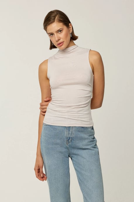 Ärmellose Drapierte Bluse - Image 2