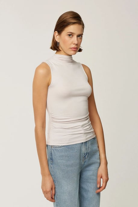 Ärmellose Drapierte Bluse - Image 3