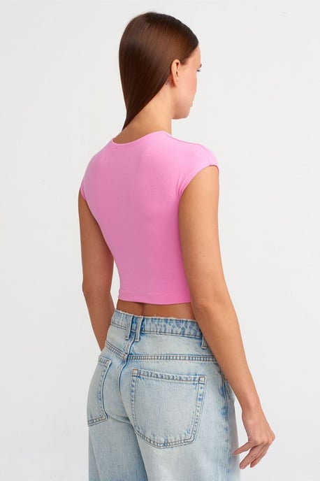 Slim Fit Crop-Jersey-Bluse - Image 2