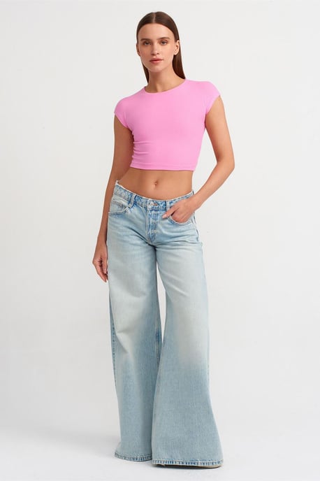 Slim Fit Crop-Jersey-Bluse - Image 3