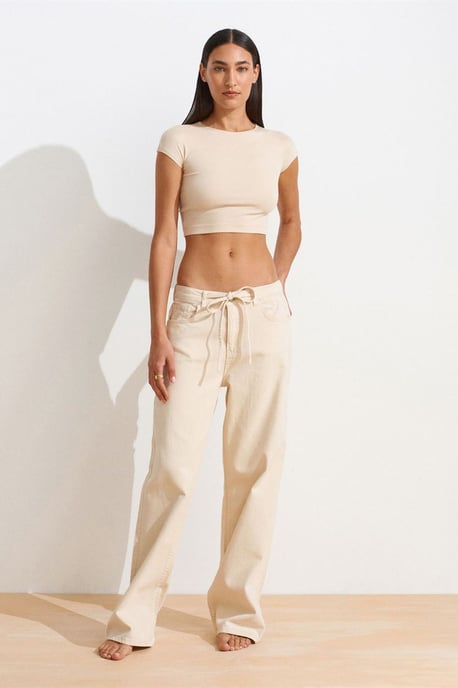 Slim Fit Crop-Jersey-Bluse - Image 3