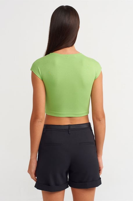 Slim Fit Crop-Jersey-Bluse - Image 2