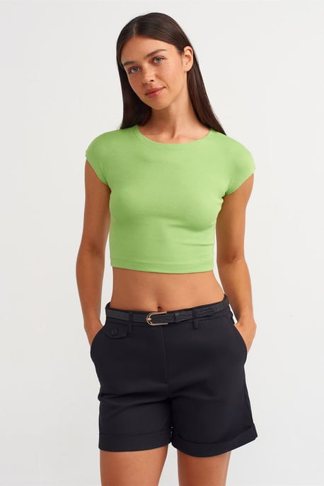 Slim Fit Crop-Jersey-Bluse - Image 4